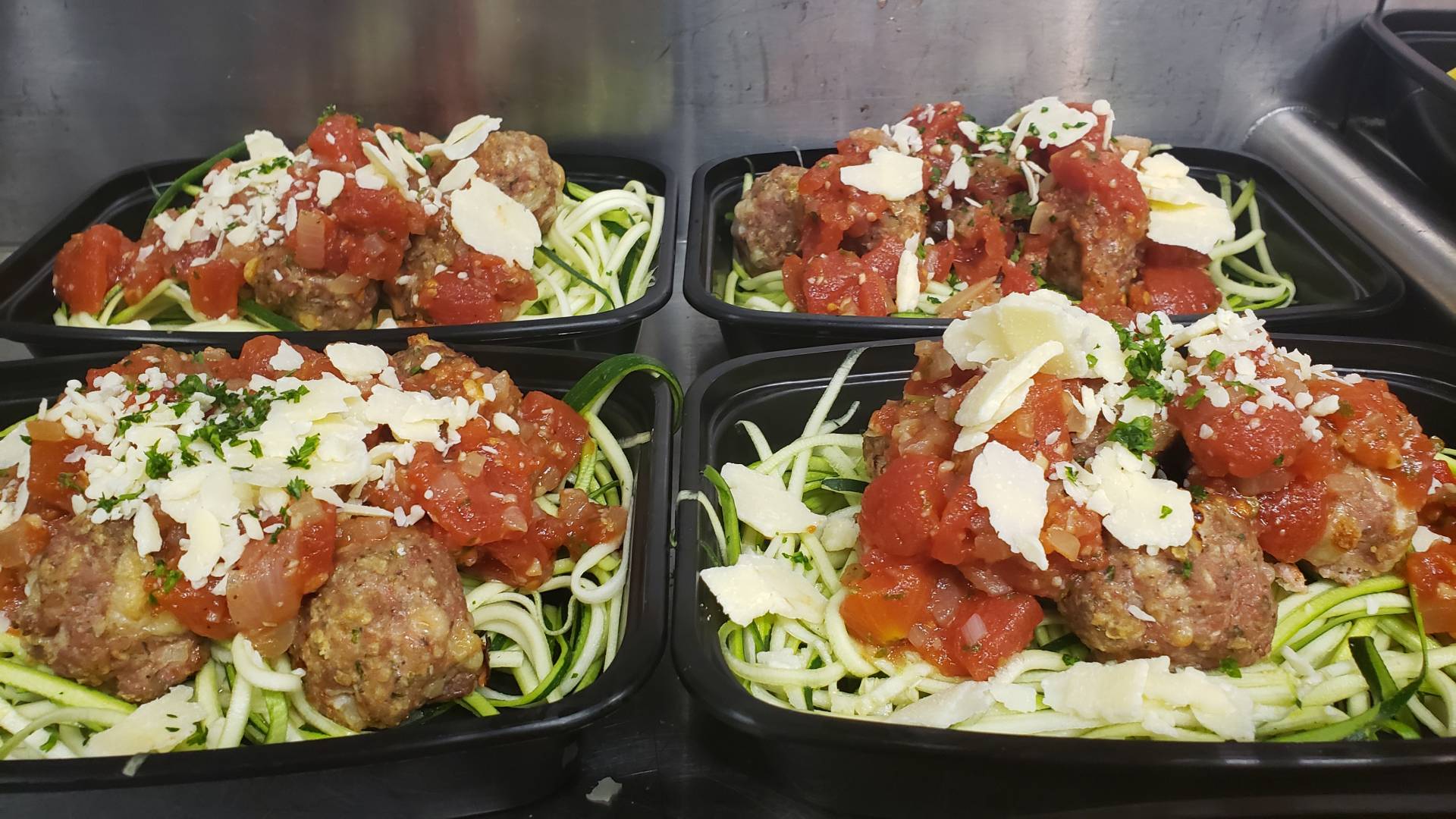 Spanish Meat Ball w/ zucchini noodles